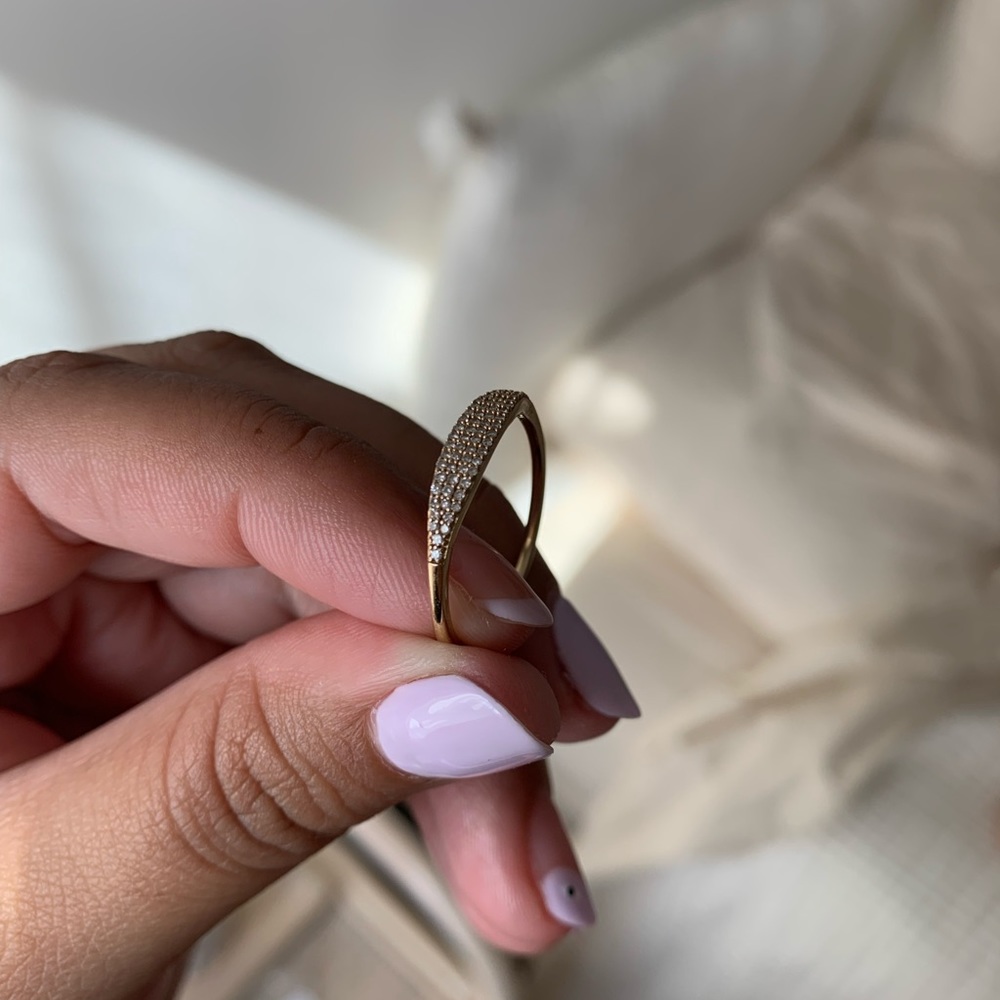 Mejuri Pave Slim Signet Ring